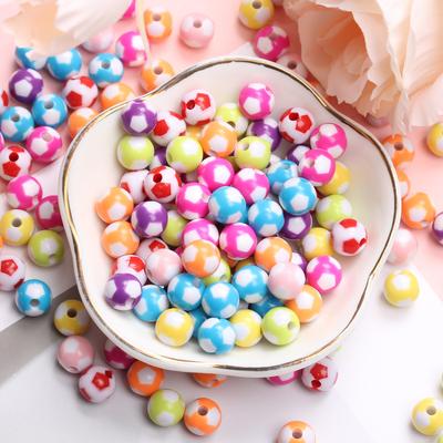 Perles en vrac pour la fabrication de bijoux, 10 pièces, perles acryliques, couleur bonbon, tendance, faites à la main, perles de football en acrylique, perles de football, perles pendentifs