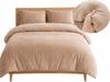 Bedding Set 160x200 Velvet Beige Super Soft Premium Warm Hotel 3pcs