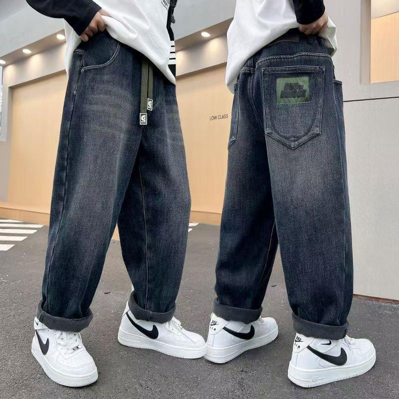 Jungen-Jeans mit Plüschfutter für Herbst/Winter: Stilvolle, Verdickte Fleecehose