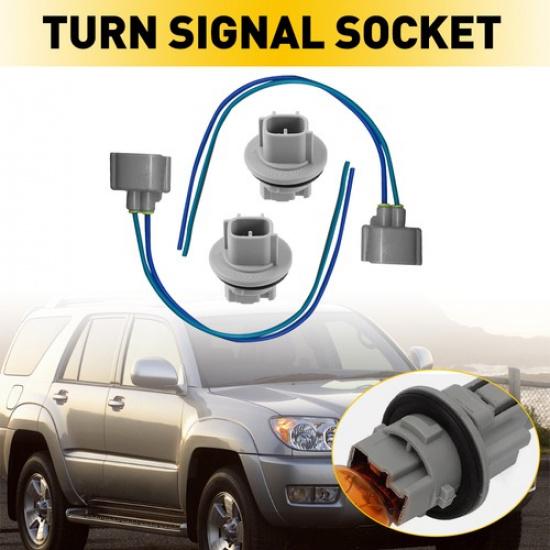 2X For Toyota Headlight Turn Signal Corner Light Socket W/ Connector 90075-60028