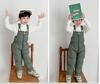 2026 Kids' Down Cotton Pants: Warm Autumn/Winter Overalls for Boys & Girls, Solid Colors.