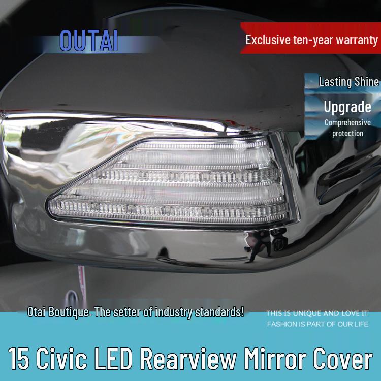 Honda City 2015-2020 Electroplated Rearview Mirror Lens & Cover Sticker Set