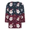 Women's T Shirt Tee Christmas Printed Button 3/4 Sleeve Tunic Daily Weekend Fashion Basic V- Neck Regular Top