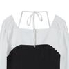 Rap Square Neck Shirred Color Block Mini Dress Ar1Wo364