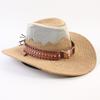 Western Cowboy Hat Men and Women Summer Breathable Sunscreen Visor Hat Big Brim Outdoor Travel Straw Top Hat