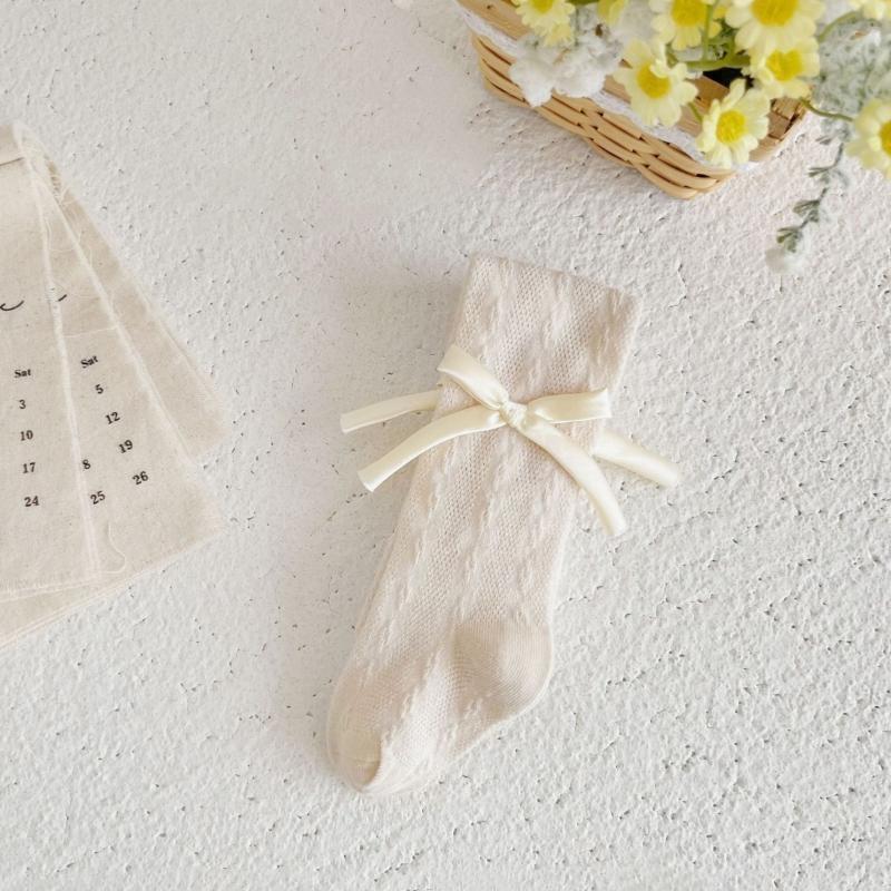 Girls Bow Pantyhose For Baby Sweet Style Princess Socks Thin Mesh Bottom Pantyhose For Girls Breathable Cute Summer