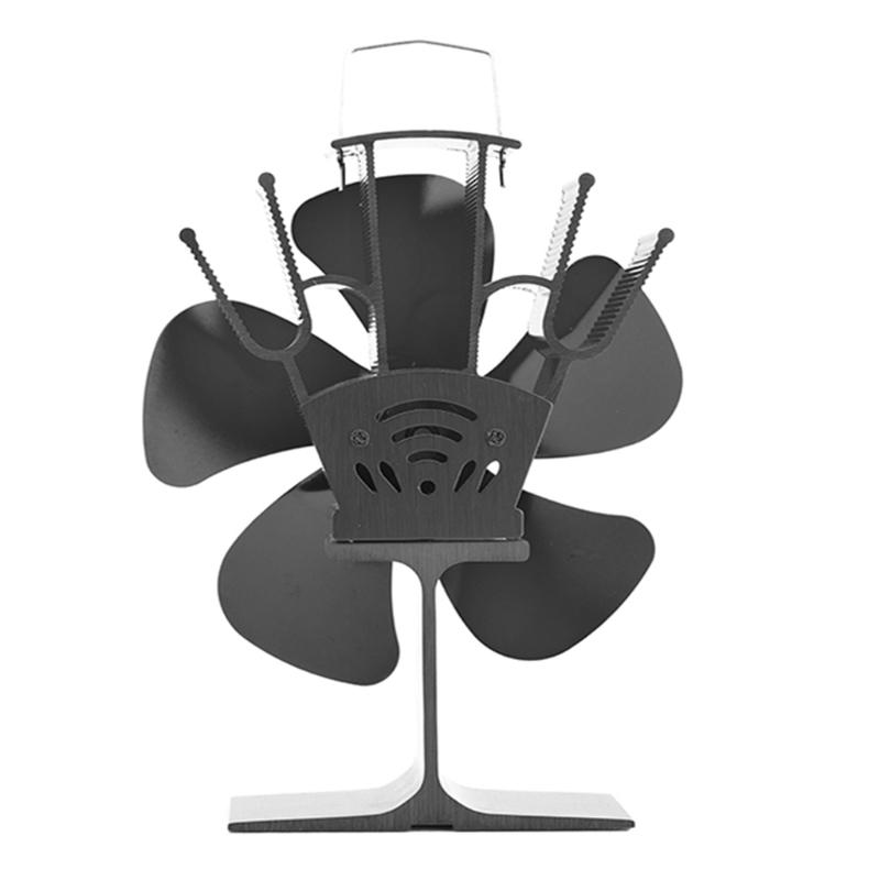 SF304G 5 Blades Wood for Burner Fan Heat Powered Stove Fan Fireplace Fan Efficient Wood Stove Fan Larger Air Flow Perfec