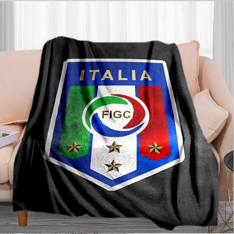Italy Football Crest Blanket Suitable for Sofas, Beds, Offices, And Camping - Perfect Gift for Halloween Christmas