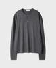 LEIRE Soft Henley Neck Long Sleeve T-Shirt [Charcoal]