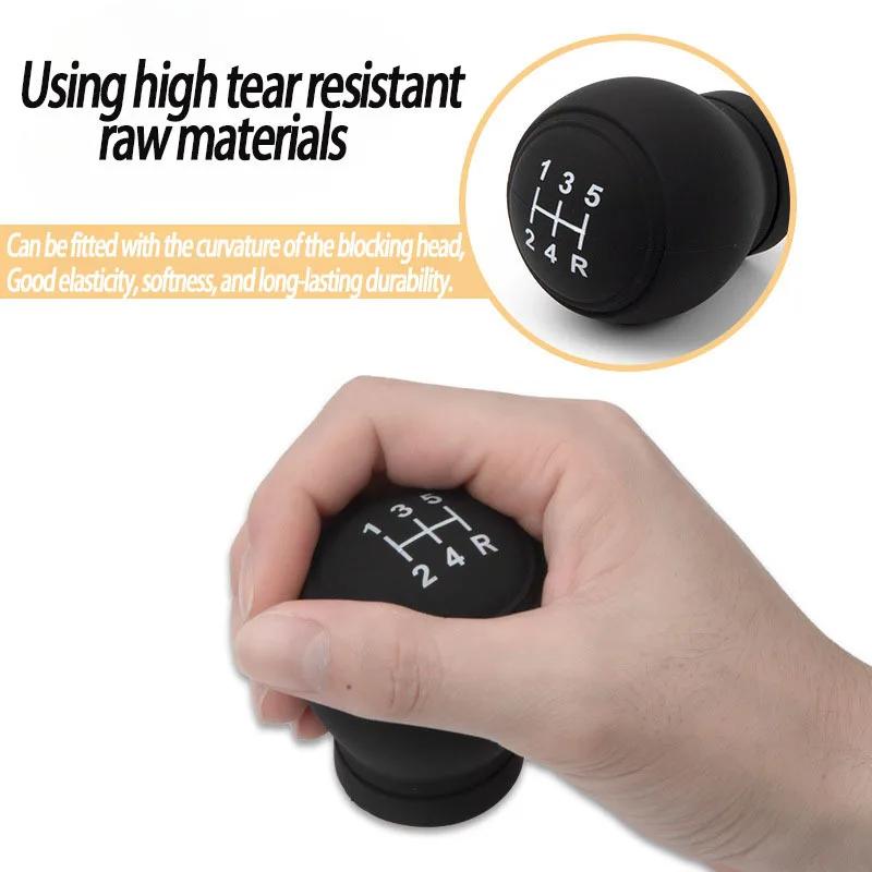 1Pc 5-speed Manual Transmission Car Shift Knob, Silicone Shift Lever Protective Cover, Dustproof and Waterproof Lever Handle