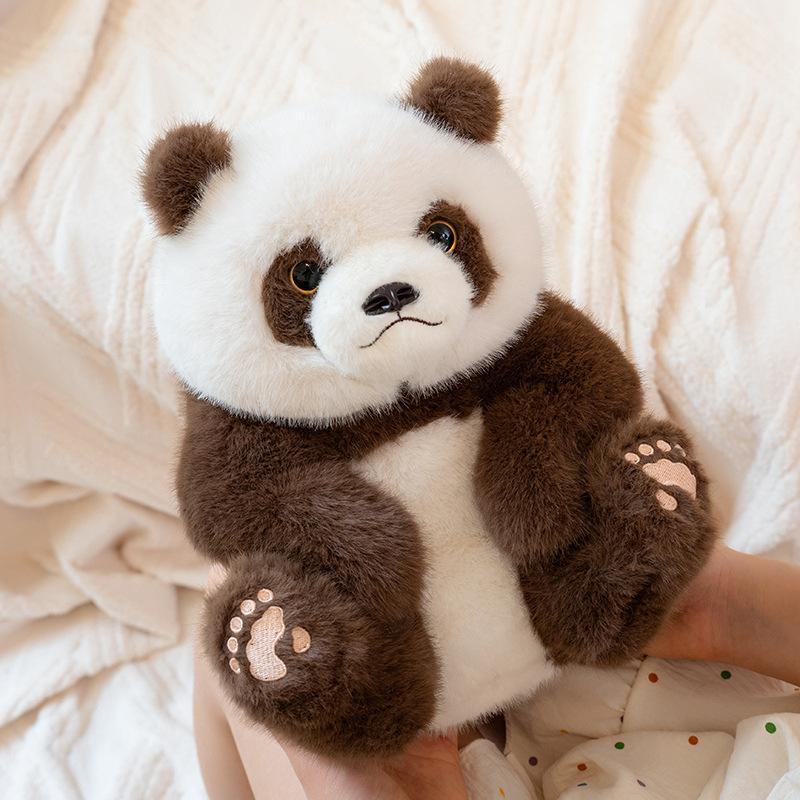 Simulation Sitting Giant Panda Plush Toy Doll Zoo Souvenir Chubby Giant Panda Baby Doll Gift