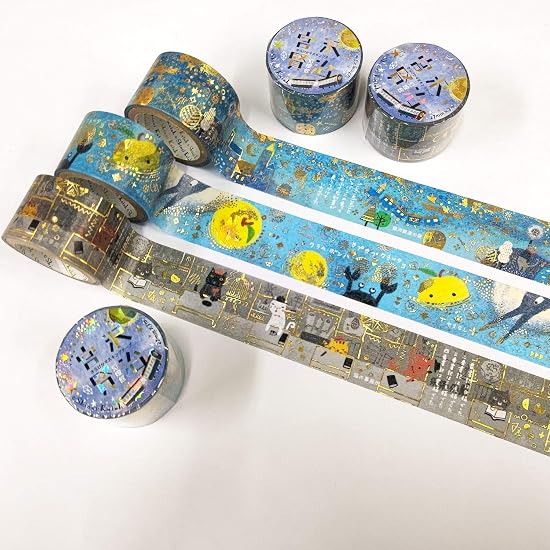 Seal Made in Japan Foil-Stamped Kenji Miyazawa Night on the Galactic Railroad Kirapika Masking Tape