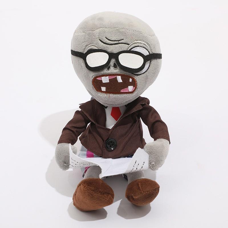 Plants Vs Zombies Sports Newspaper Roadblock Iron Bucket Zombie Plush Toy Doll For Kids And Collectors