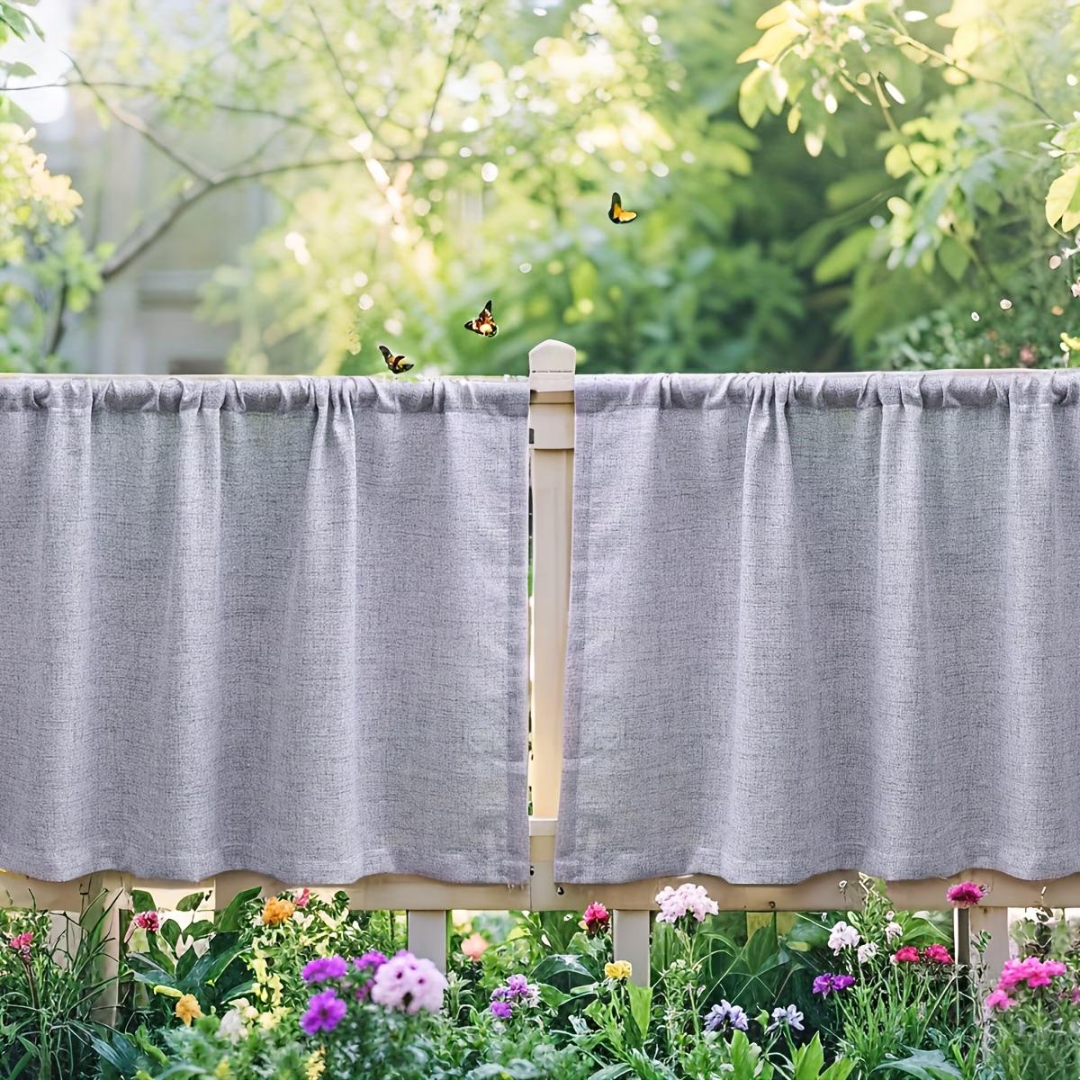 Dikte nep linnen boerderij tier gordijn stofwerend privacy korte raambekleding huisdecoratie 1pcW74xL60cm grijs