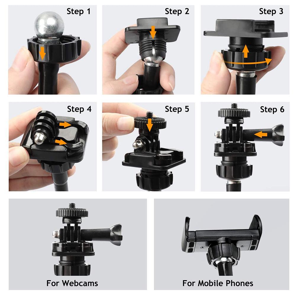 Flexible Desk Mount Gooseneck Clamp Camera Clamp Bracket with Flexible Gooseneck for Gopro/Logitech C925e C922x China Mainland