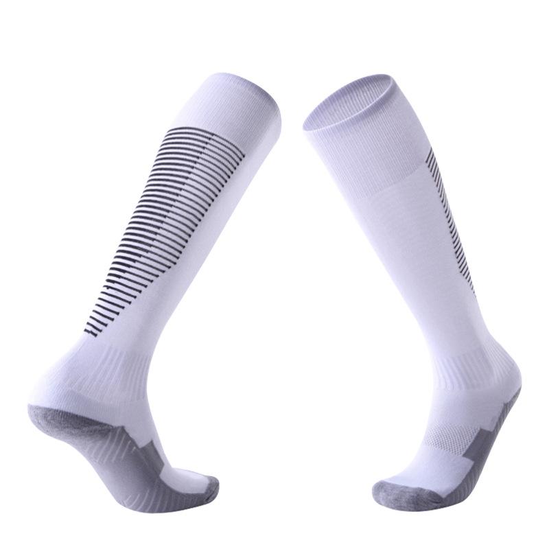 Men's and Children's Anti-Slip Striped Football Socks with Thick Towel Bottom