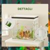 26L Goldfish Aquarium with LED Lights, Filtration System and Water Pump, 38x26x38 cm, White