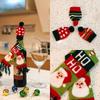 Christmas Wine Bottle Cover Mini Xmas Hat Santa Scarf Cute Wine Bottle Scarf Hat Decors for Christmas Party Table Decorations