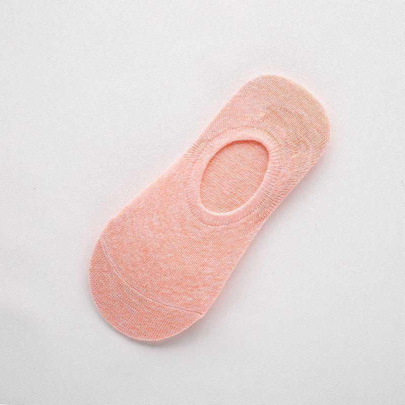 

Women s No-Show Non-Slip Summer Socks - Thin, Solid Color Cotton One Size оранжевый