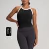 Lu Same Sports Vest Women's Yoga Clothes with Chest Pad Silm Slim Looking Nude Feel Cross Back Training Running Tops