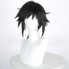 Anime Wig Tomioka Yoshiyuki High-temperature Silk Cosplay Natural Black Thick Fluffy Lightweight