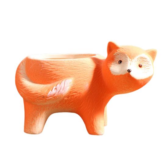 Cartoon Duck Rabbit Fox Bird Fish Shape Flower Pot Ceramic Plants Container Ornament Figurine Decorative Planter