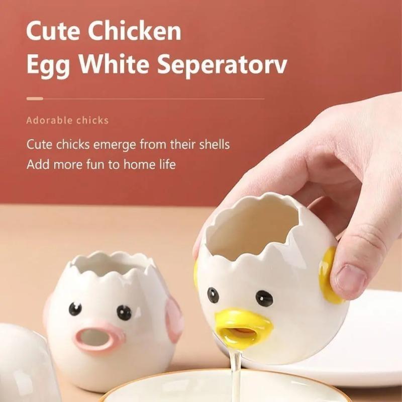 1 Stück Kreativer Keramik-Eiklar- und Proteintrenner Haushaltliches Eiflüssigkeits- und Eigelb-Sieb Backwerkzeug Leicht zu reinigen
