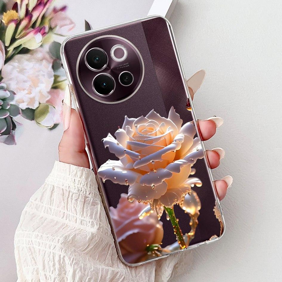 For Vivo V40 Lite 5G Case Transparent Silicone Soft TPU Back Cover Lovely Heart Case For Vivo V40Lite 5G V2341 Shockproof Bumper