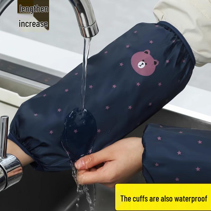 Women's Waterproof & Oil-Proof Kitchen Sleeves: Autumn/Winter Anti-Stain, Extended, Cute Oversleeves for Adults