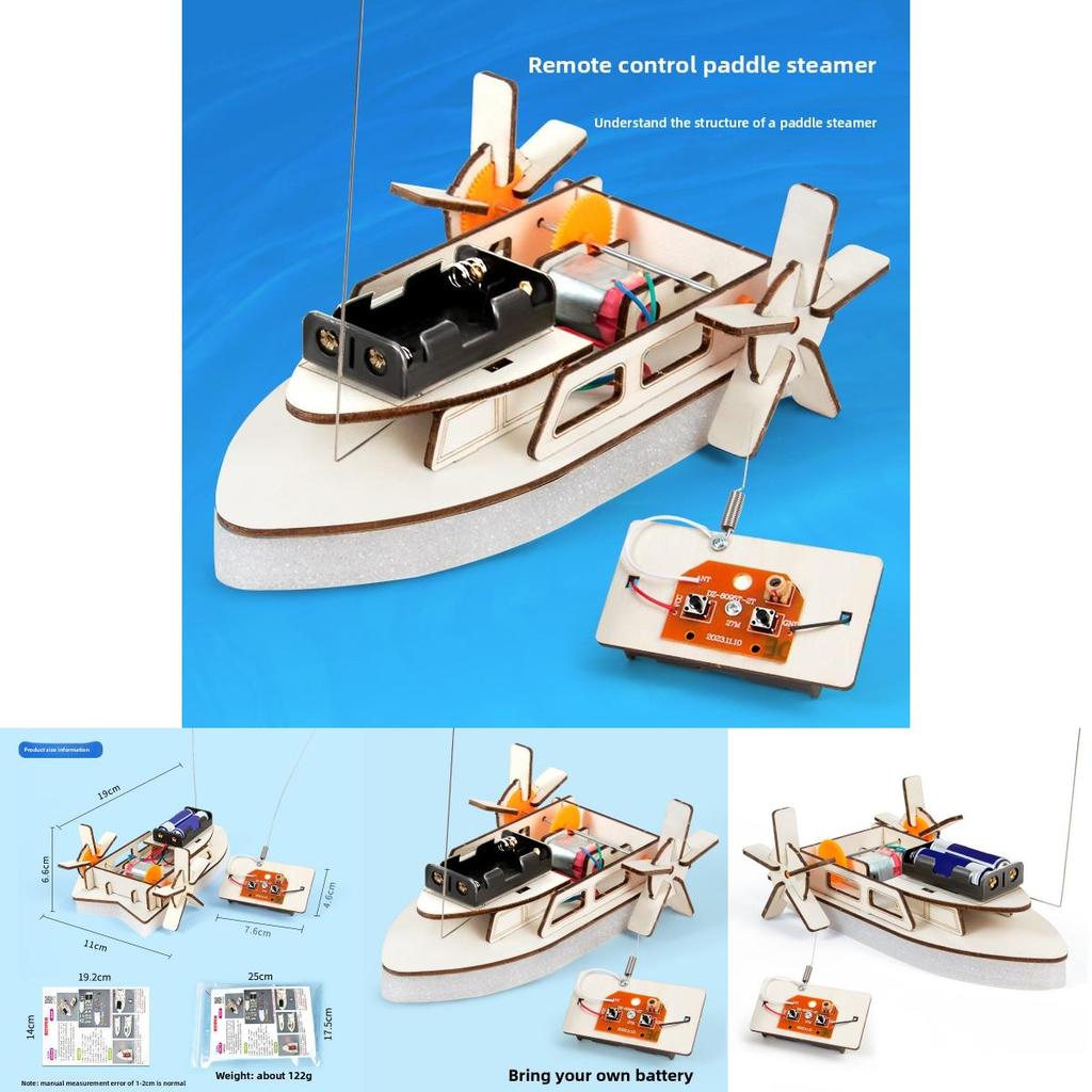 Science Experiment Material Kit For Kids With Remote Control Boat Diy Stem Educational Toy For Children