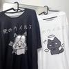 Japanische Y2k Kawaii Oberteile Damen Cartoon Print T-Shirt Grunge Mode T-Shirts Mädchen Streetwear Harajuku Locker Sommer Freizeit Oberteile