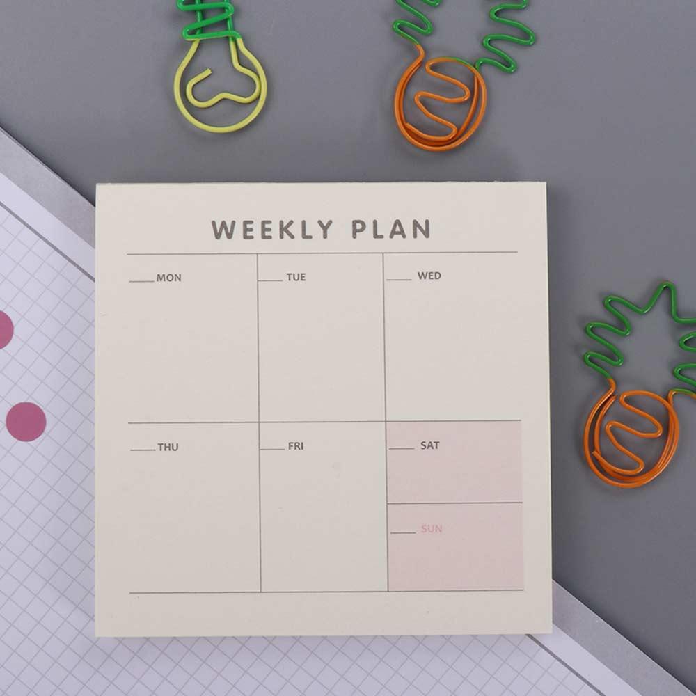 Stationery Notebook School Supplies Check List Weekly Plan Memo Pad Daily Weekly Month Planner