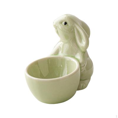 Eierbecherhalter aus Keramik in Form eines Hasen für weichgekochte Eier, Küchendeko