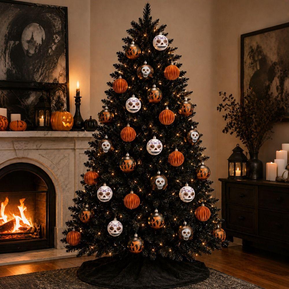 9Pcs/Set Creative Halloween Decoration Pendant Plastic 8cm Halloween Hanging Ball Pendant DIY Round Halloween Ball Ornament