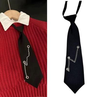 Elegantní ozdobný řetízek na krk ve tvaru srdce s mašlí Praktická polyesterová kravata pro dívky Oslavy narozenin Každodenní nošení
