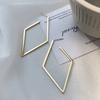 European and American Style Square Exaggerated Earrings for Women, 2026 Model, Light Luxury High-End Design, Pure Silver Earrings, Ear Studs