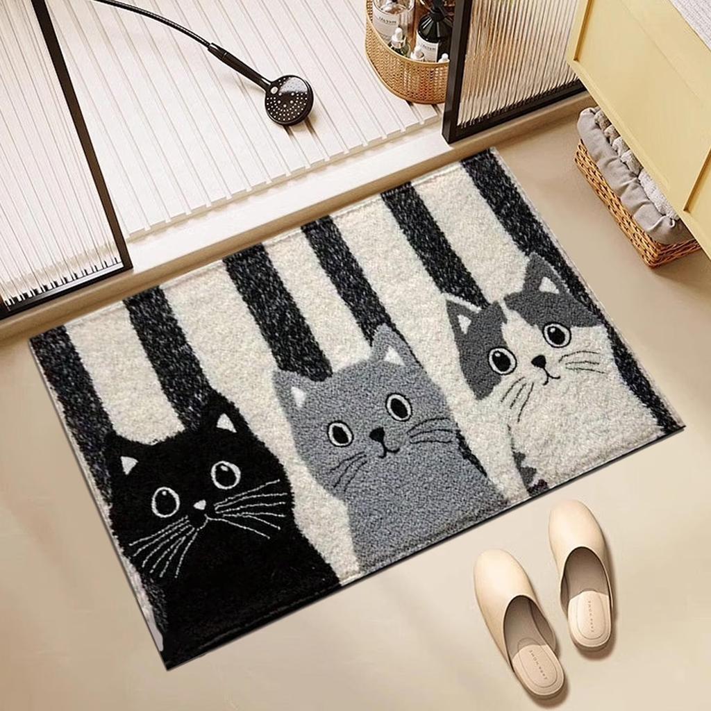 Faux Cashmere Floor Mat Bathroom Water-Absorbing Non- Mat Bedroom Bedside Rug Entrance Door Mat