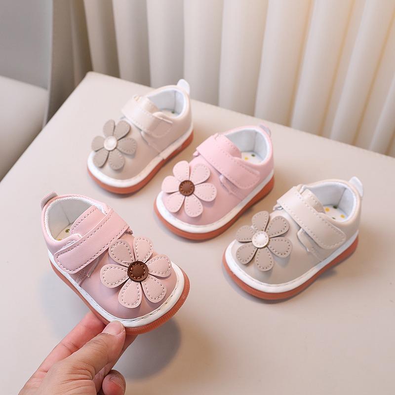 Spring/Autumn Baby Girl Single Shoes 0-1-2 Years Old, Squeaky Shoes That Make Sound, Infant Walking Shoes, Cute Princess Shoes.