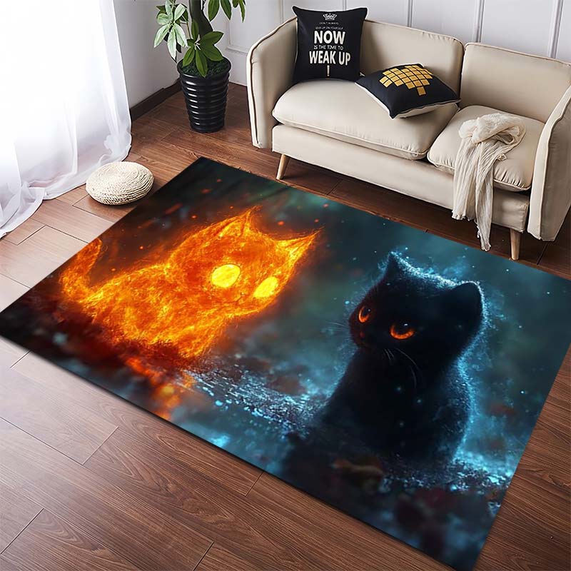 Cute White Maltese Puppy Portrait Area Rug, Non-Slip Floor Mat