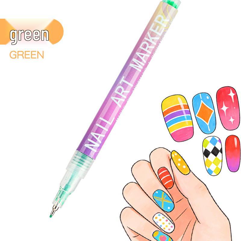 12-Color Fine Tip Acrylic Nail Art Markers Set