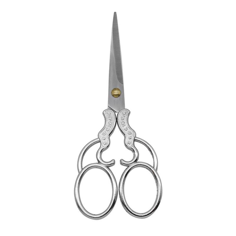 

European Classical Titanium Plum Blossom Scissors - Stainless Steel DIY Cross Stitch Craft and Beauty Tools, Retro Design, Small Scissors.