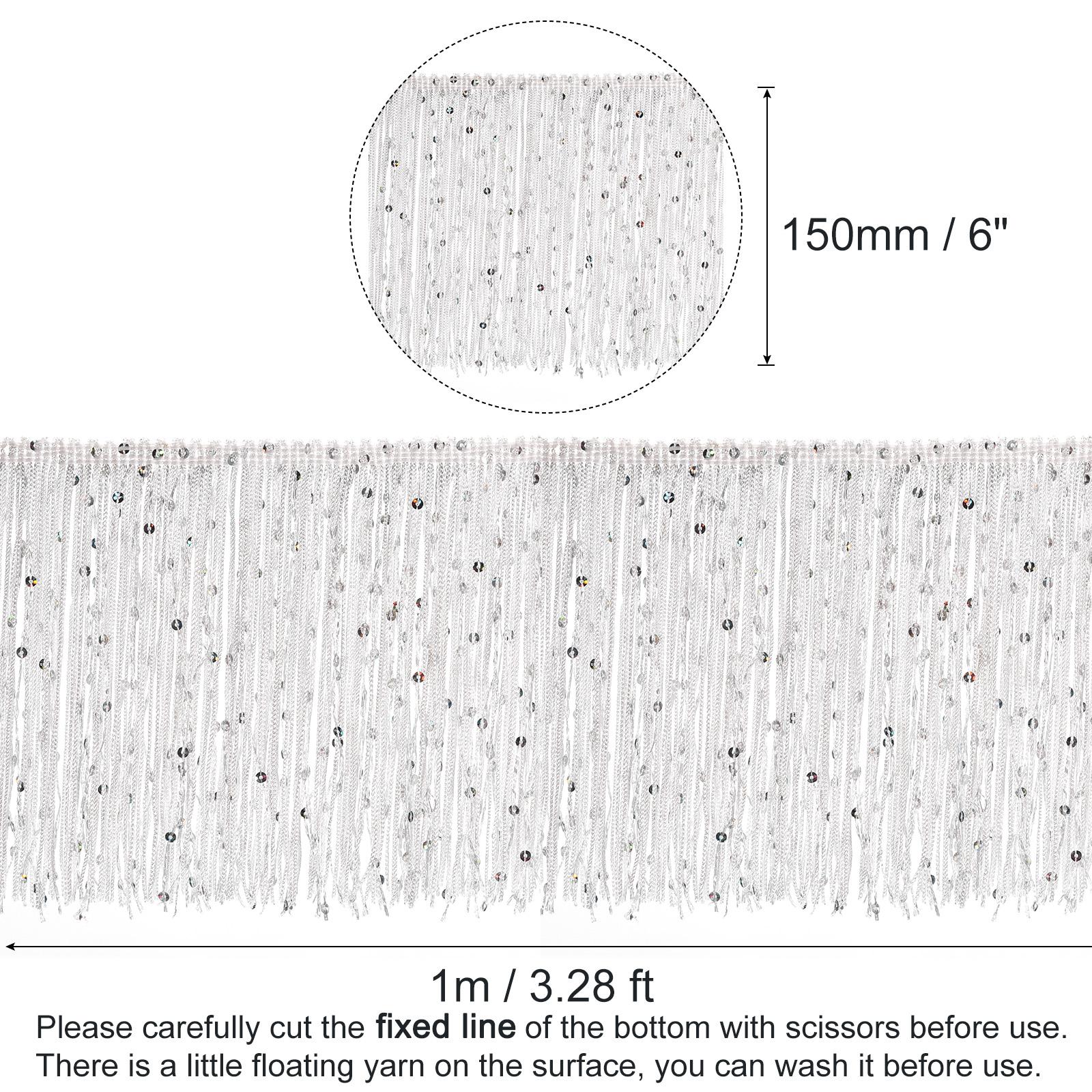 

1 ярд/5,5 ярда 15 см бахромы с пайетками, сверкающая бахрома для костюмов, одежды, рукоделия, шитья, украшения