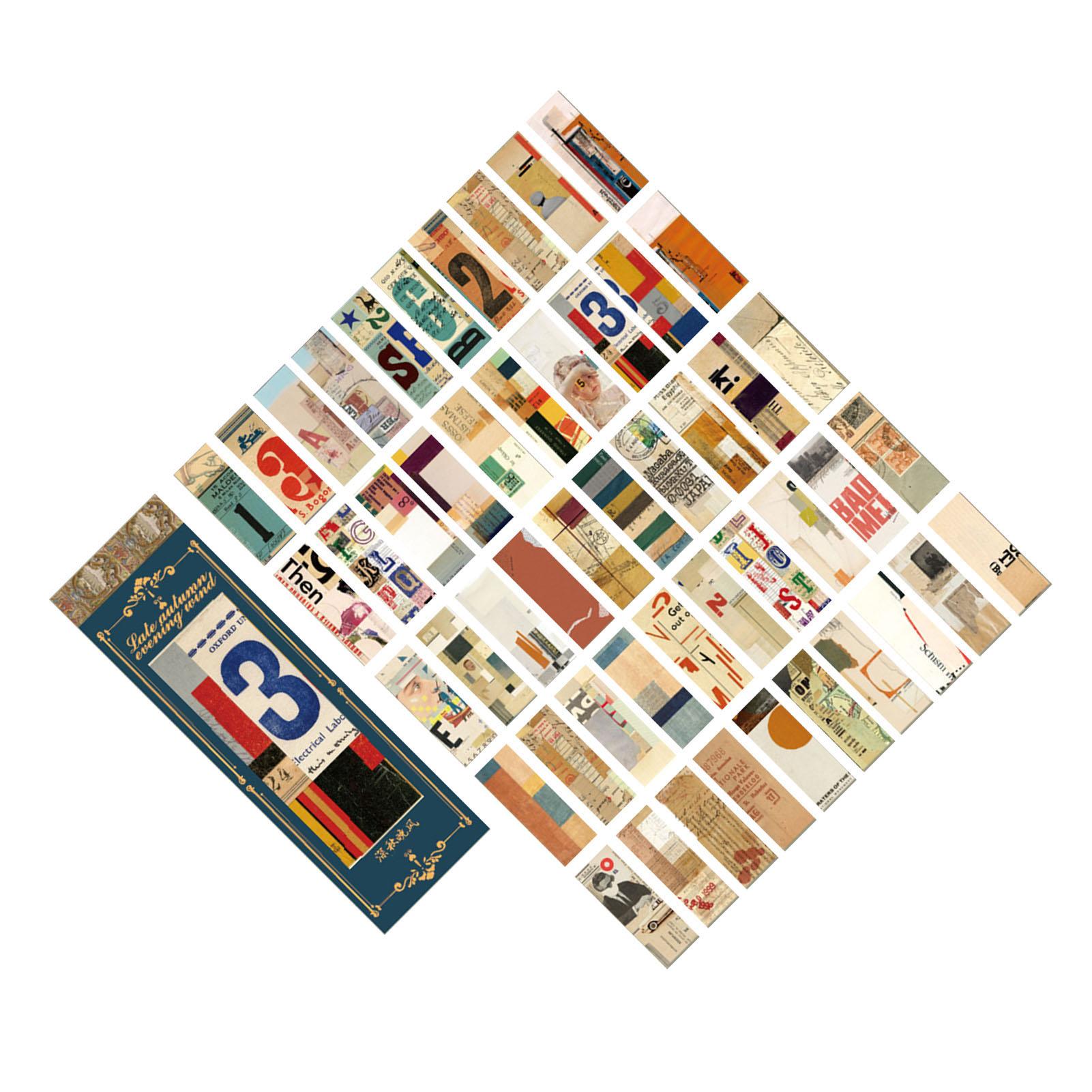 

50 листов винтажных наклеек для скрапбукинга, цветная самодельная декоративная бумажная наклейка для дневников