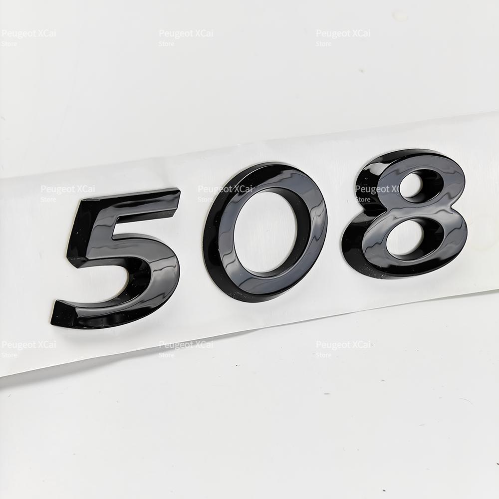 akpsw6 3D ABS Rear Trunk Emblem Badge Number Sticker for Peugeot 206 207 301 307 308 408 508 Car Accessories Comes with Back Glue
