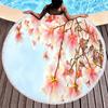Elegant Magnolia Flower Round Beach Towel,Polyester Sand Resistant Shawl Beach Blanket,Absorbent Quick Dry Pool Towel Picnic Mat