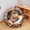1 PC Automatic Folding Umbrella - Squirrel Pattern, Portable & Foldable Design with 8 Ribs, Christmas Birthday Gifts