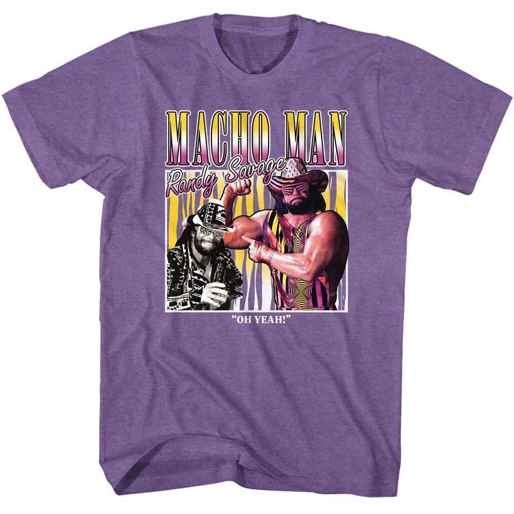 Macho Man Randy Savage Oh Yeah Boxed Photo Men s T Shirt WWE Wrestling Legend L