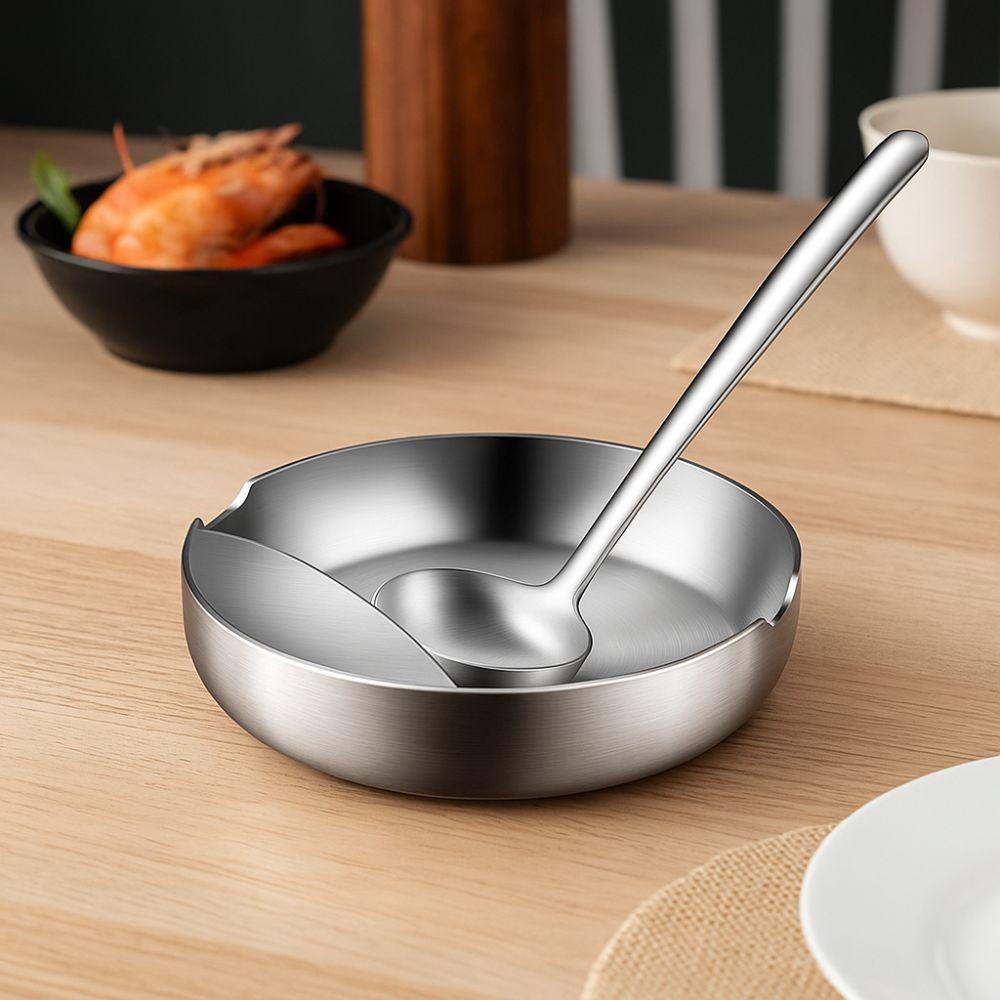 Rostfreier Edelstahl Löffelhalter Hitzebeständiger Servierlöffelständer Küchenzubehör
