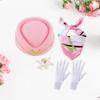 Flight Attendant Costume Accessories Women's Stewardess Outfit Air Hostess Cosplay Costume Stewardess Hat Gloves Scarf