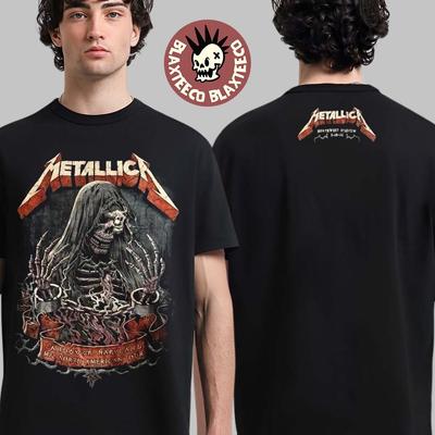 Metallica M72 Landover 2025 T-Shirt Chained Skeleton Art Two Sided Reprint Unisex T-Shirt